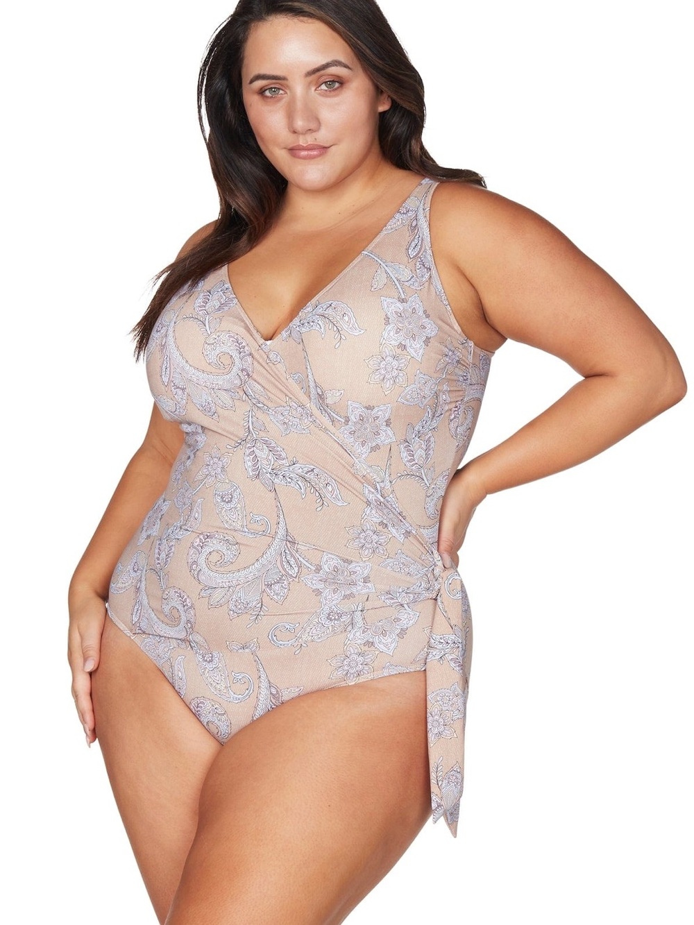 Artesands Hayes One Piece Swimsuit in peach paisley